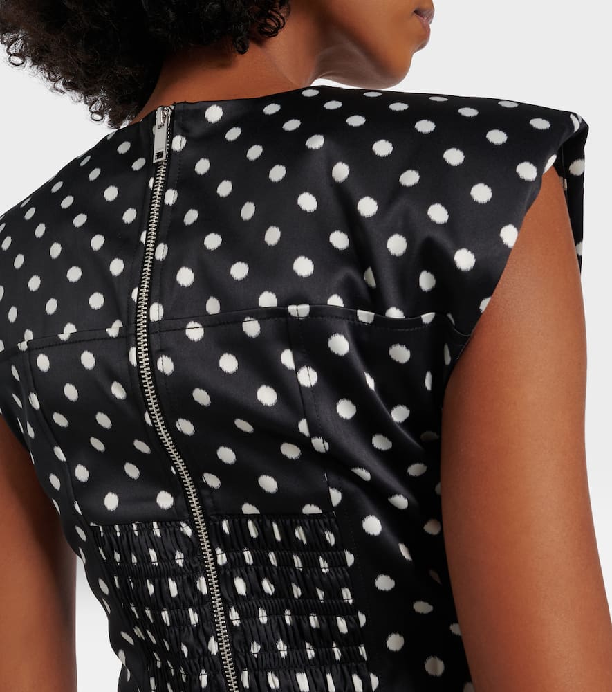 Polka-dot satin corset top