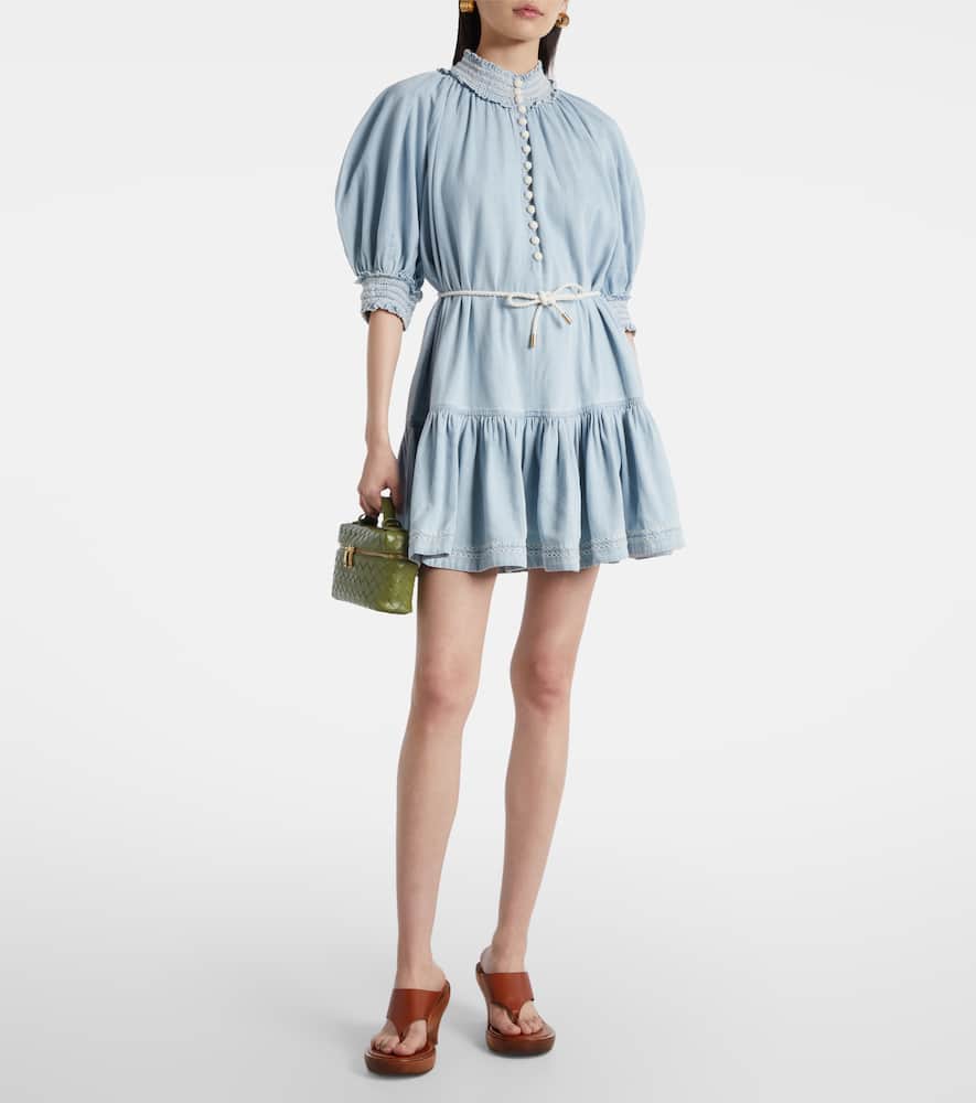 Ascension ruffled denim minidress