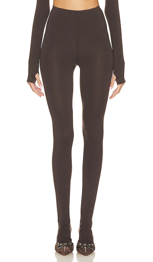 Norma Kamali Legging With Footie in Chocolate. -  XXS also in L, M, S
