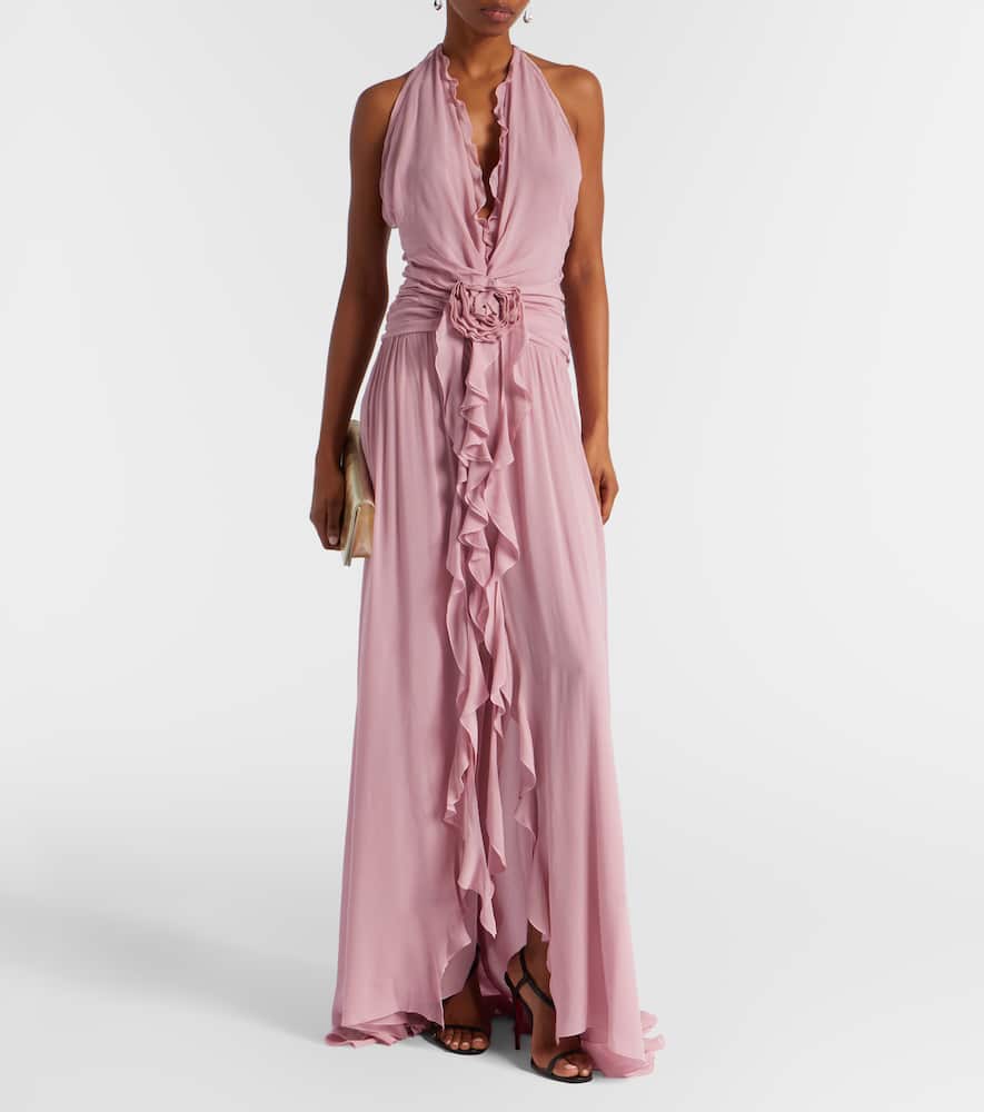 Ruffled georgette gown