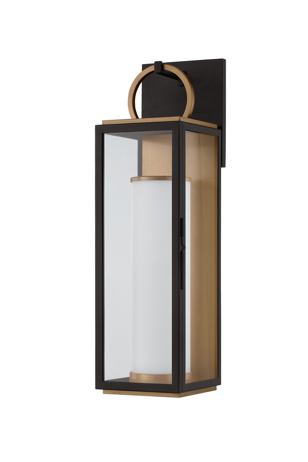 Patina Brass Textured Black LED Wall Sconce from the Gareth Collection