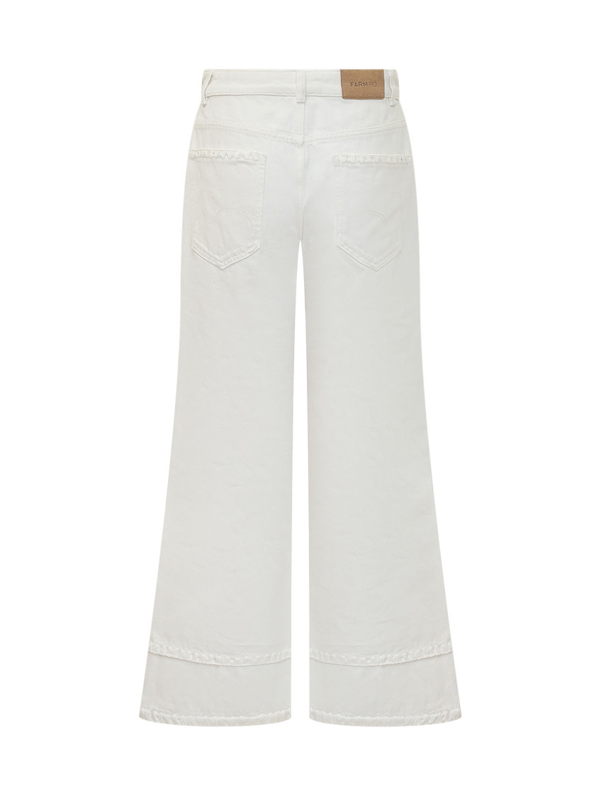 White Wide High Rise Jeans
