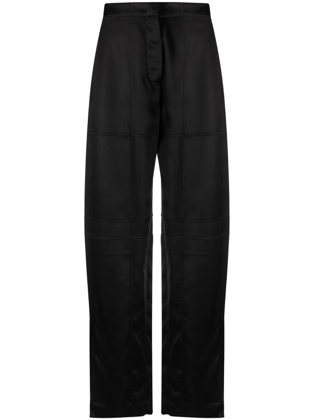 High-waist straight-leg trousers - Black