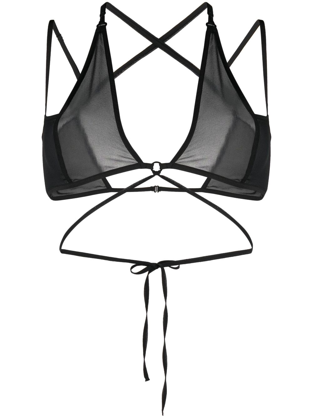 Silk strappy top - Black