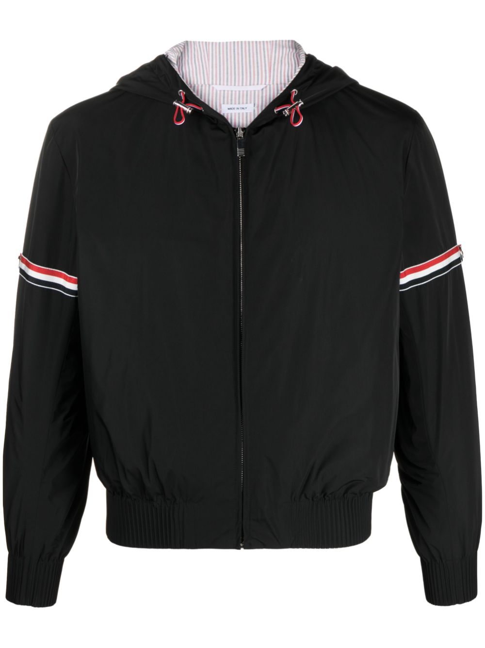 RWB-stripe hooded jacket - Black