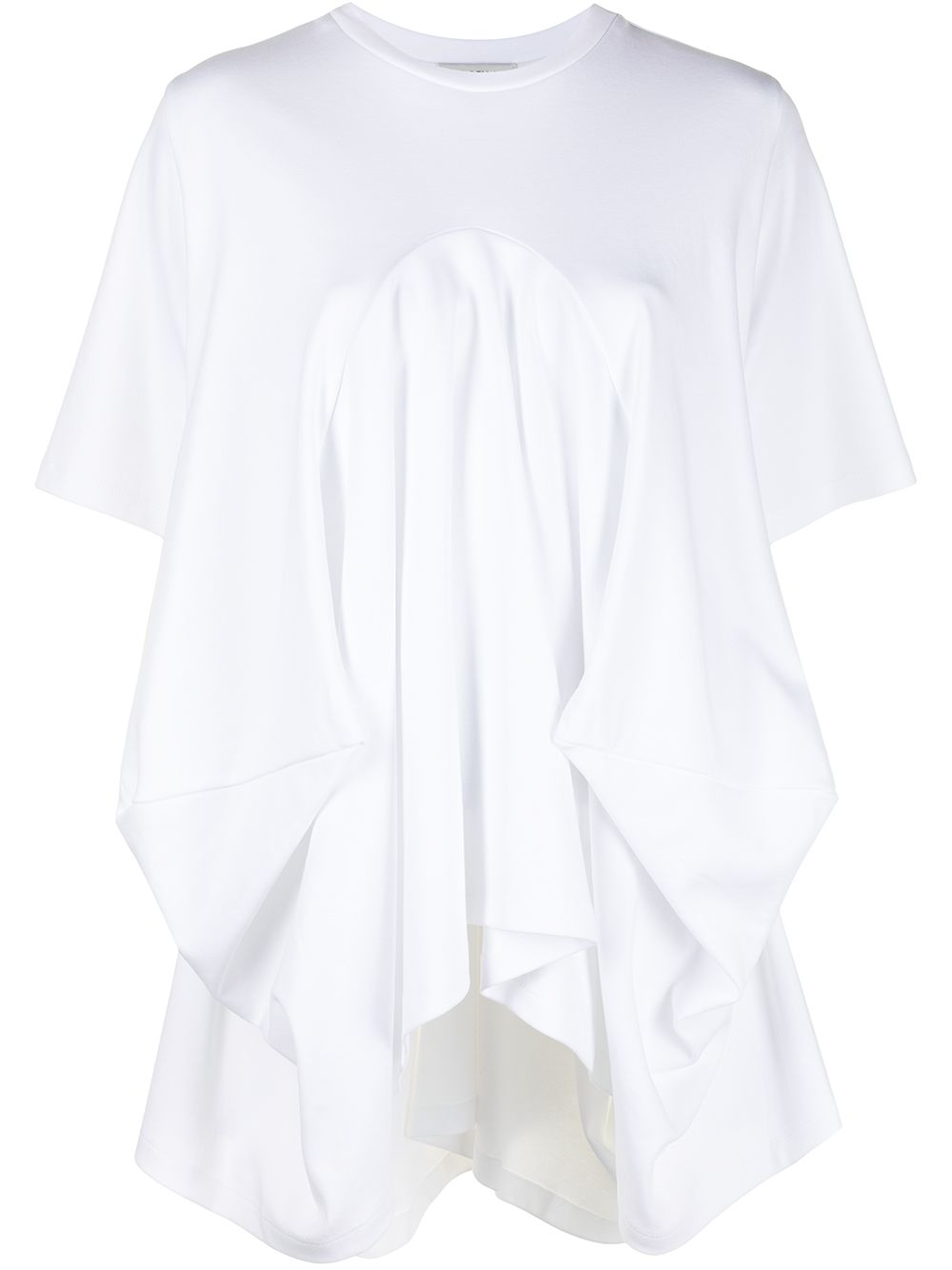 Draped cotton T-shirt - White