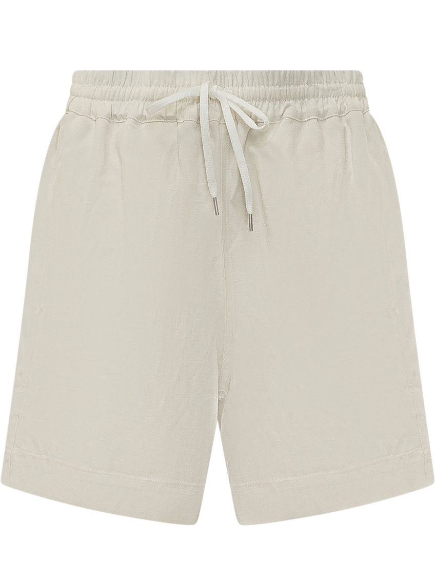 White Solid Shorts