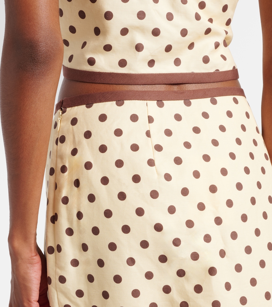 Bowie linen and cotton wrap skirt