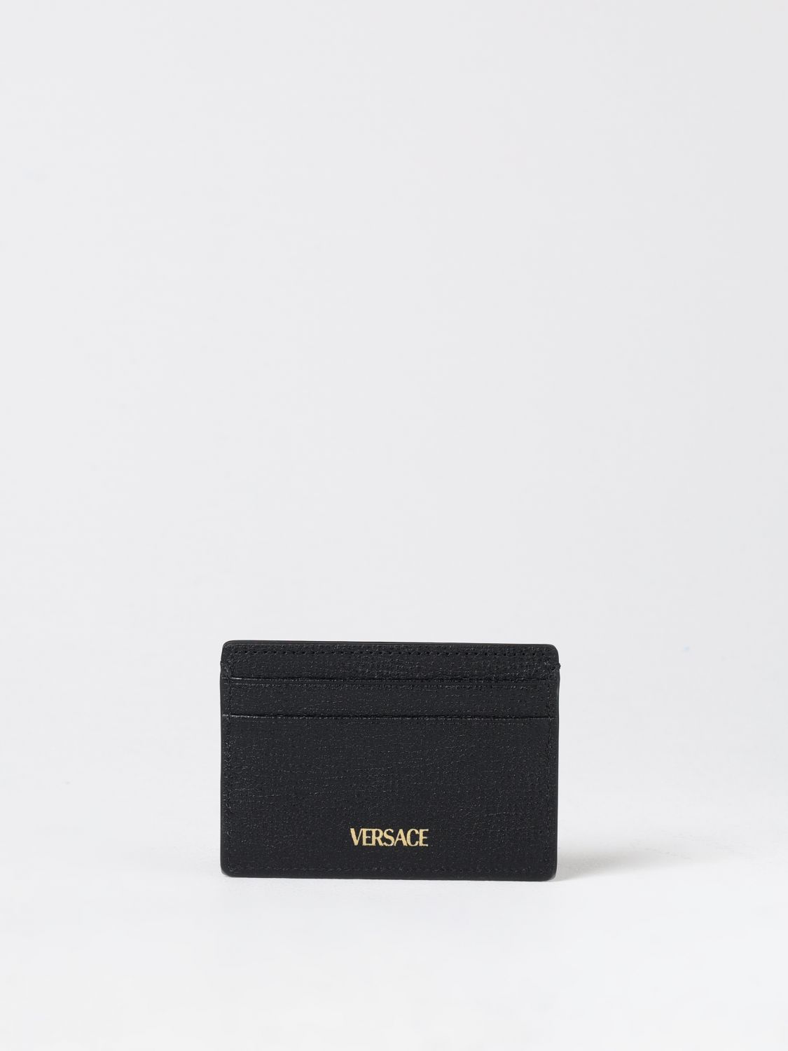 Medusa plaque leather cardholder - Black