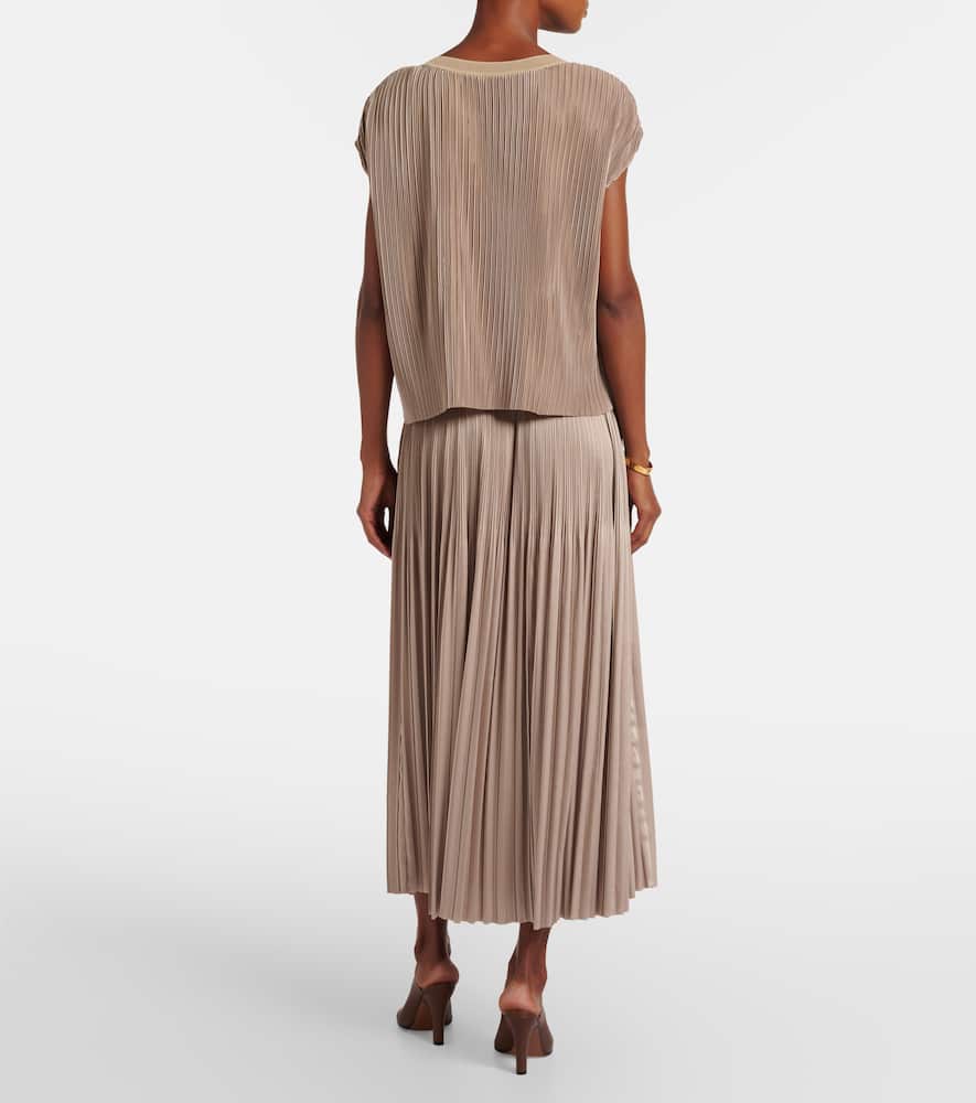 Cedre plissé satin top