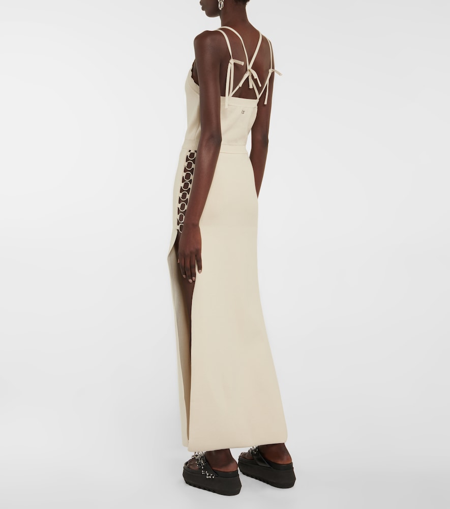 Embellished knit midi dress