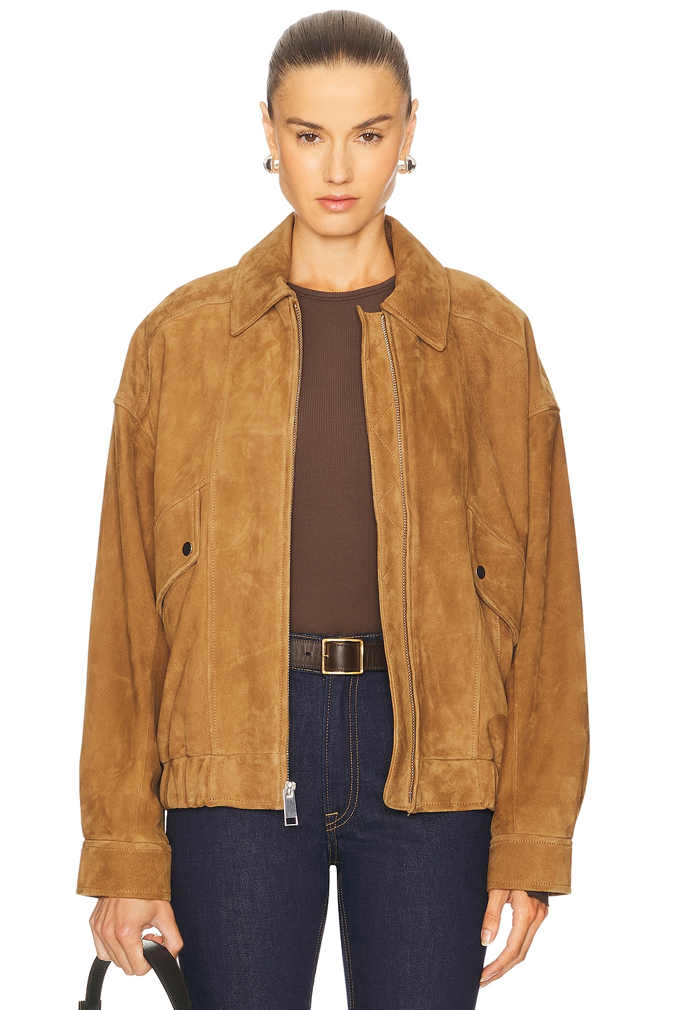GRLFRND Wren Leather Bomber in Black. - XL also in S, XXS