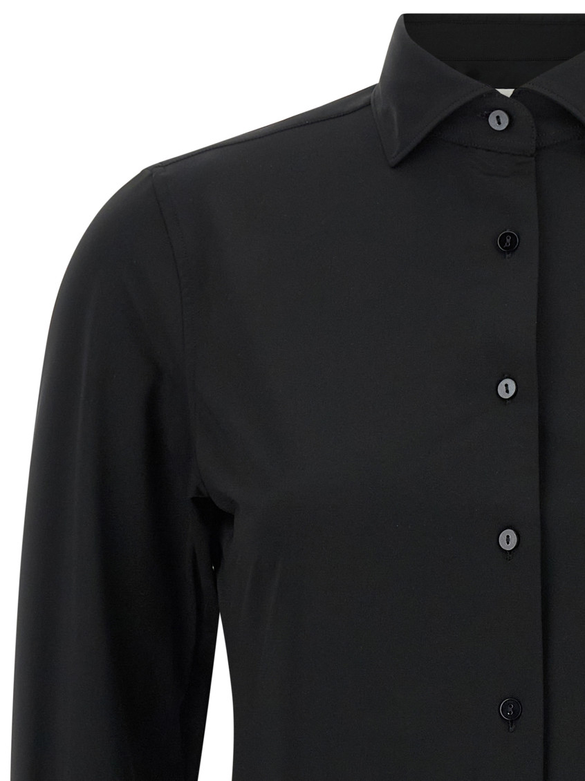 Black Slim Solid Shirt