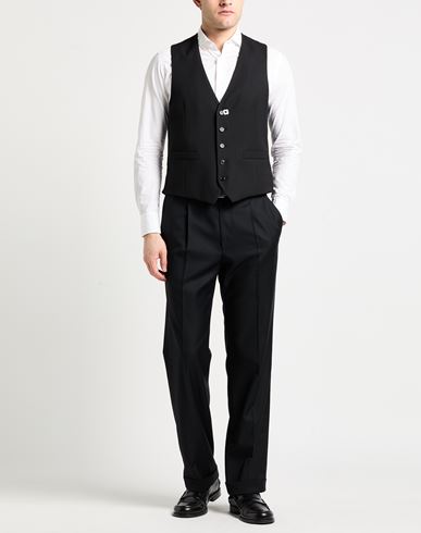 Man Tailored Vest Black Size 38 Wool