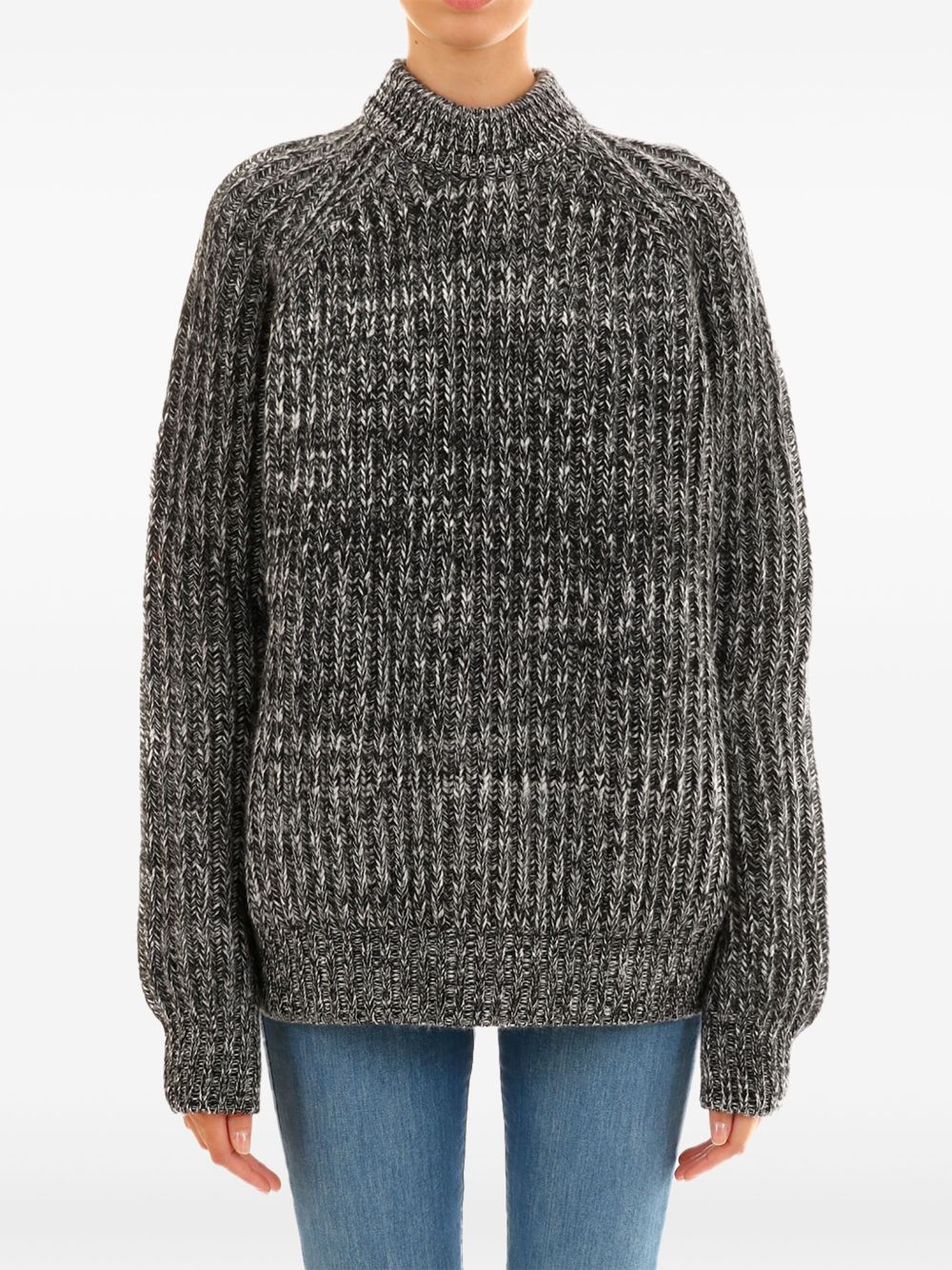 Mélange-effect sweater - Grey