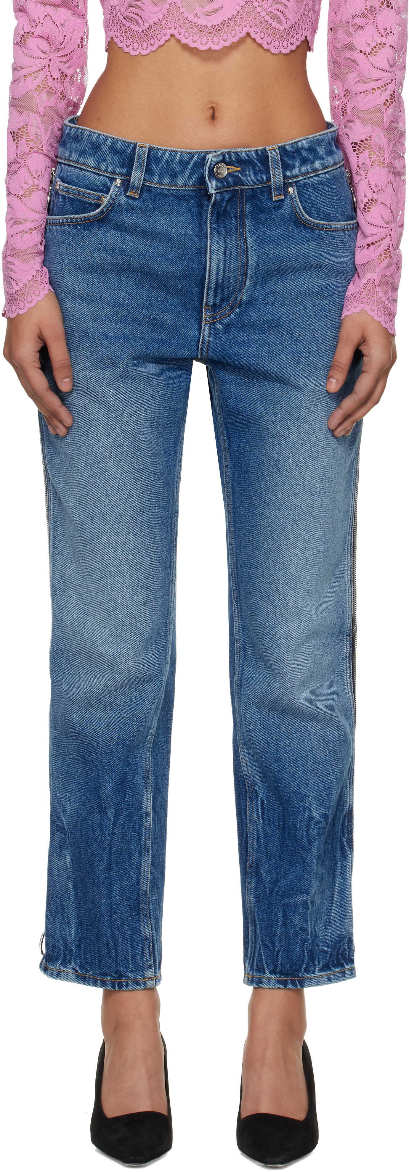 Blue Zip Jeans