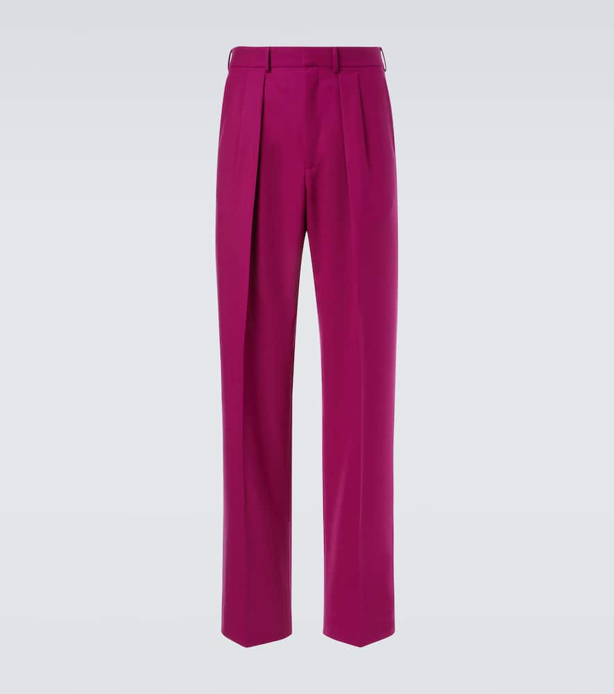 Wool twill suit pants