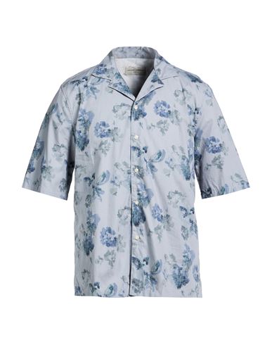 Officine Générale Man Shirt Slate blue Size S Cotton