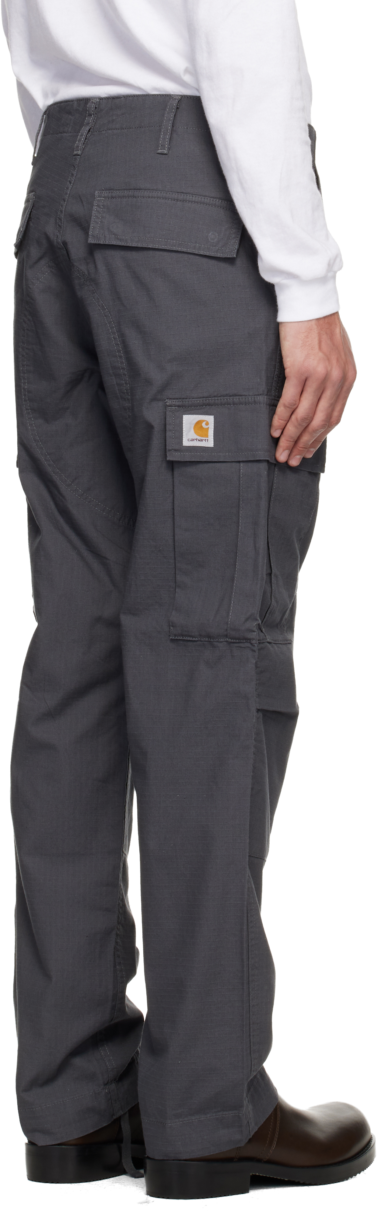 Gray Regular Cargo Pants