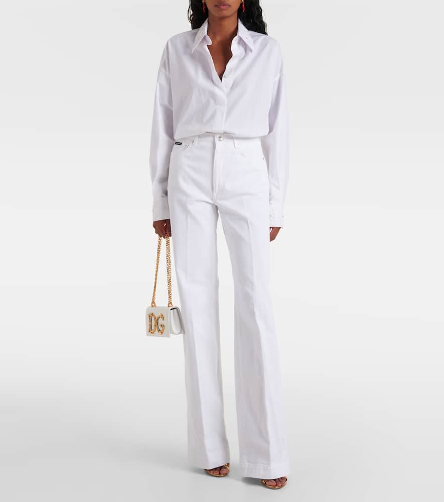 Embroidered cotton poplin shirt
