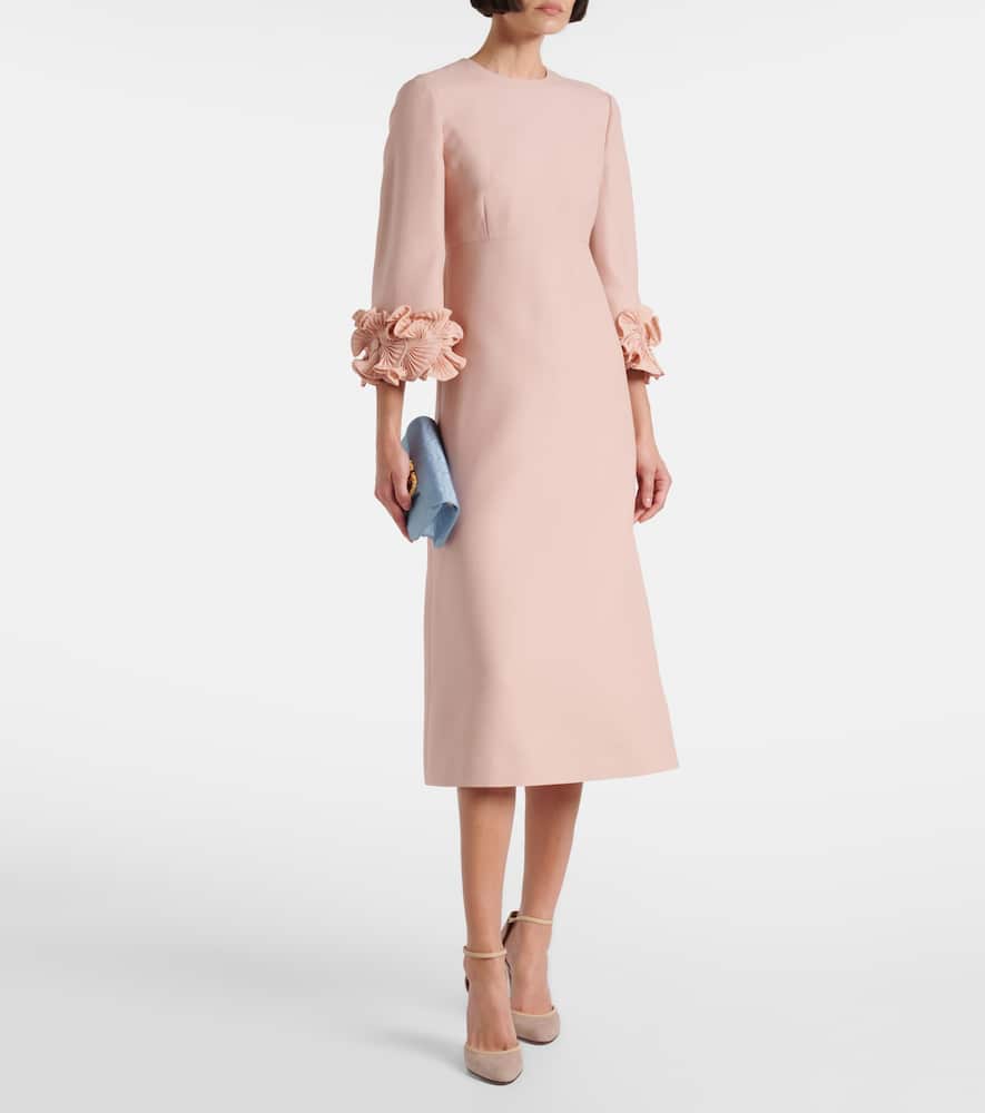 Ruffled Crêpe Couture midi dress