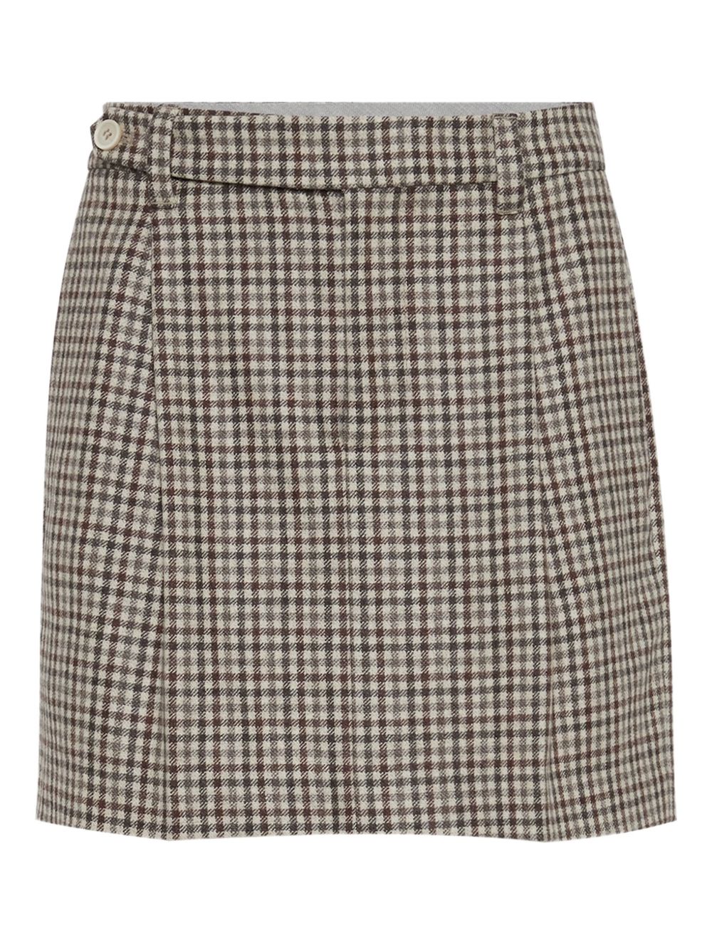 Checked flannel mini skirt - Neutrals