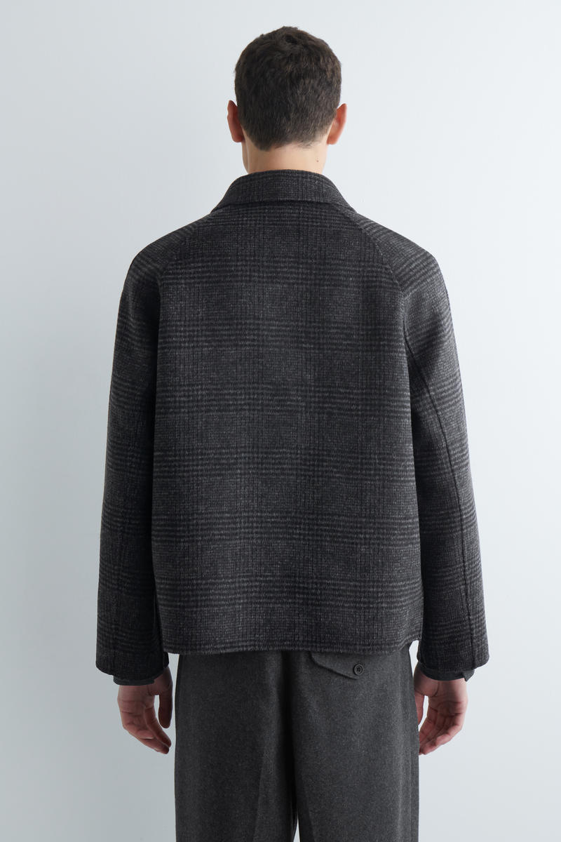 Reversible Checked / Herringbone Wool Sports Jacket