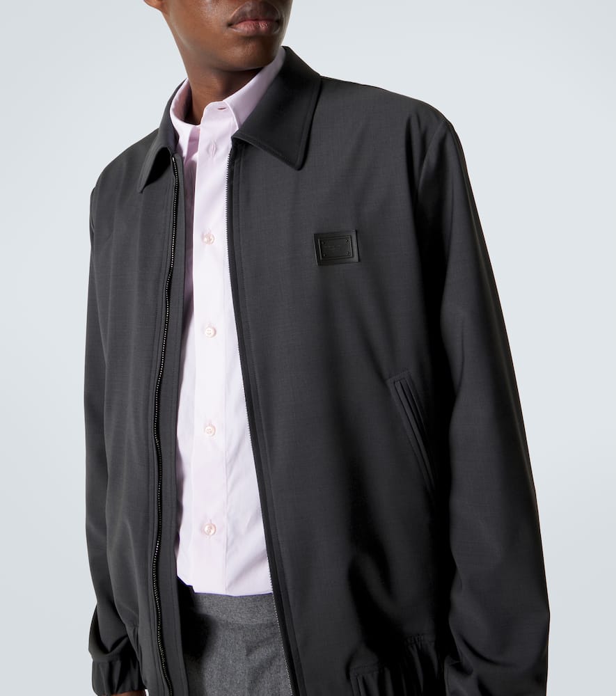 Logo wool-blend blouson jacket