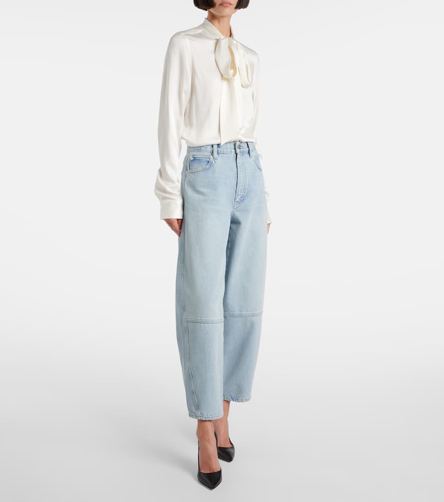 Twisted wide-leg jeans