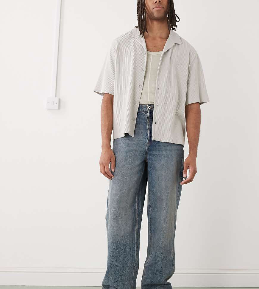 Baggy carpenter mid rise jean in dirty blue