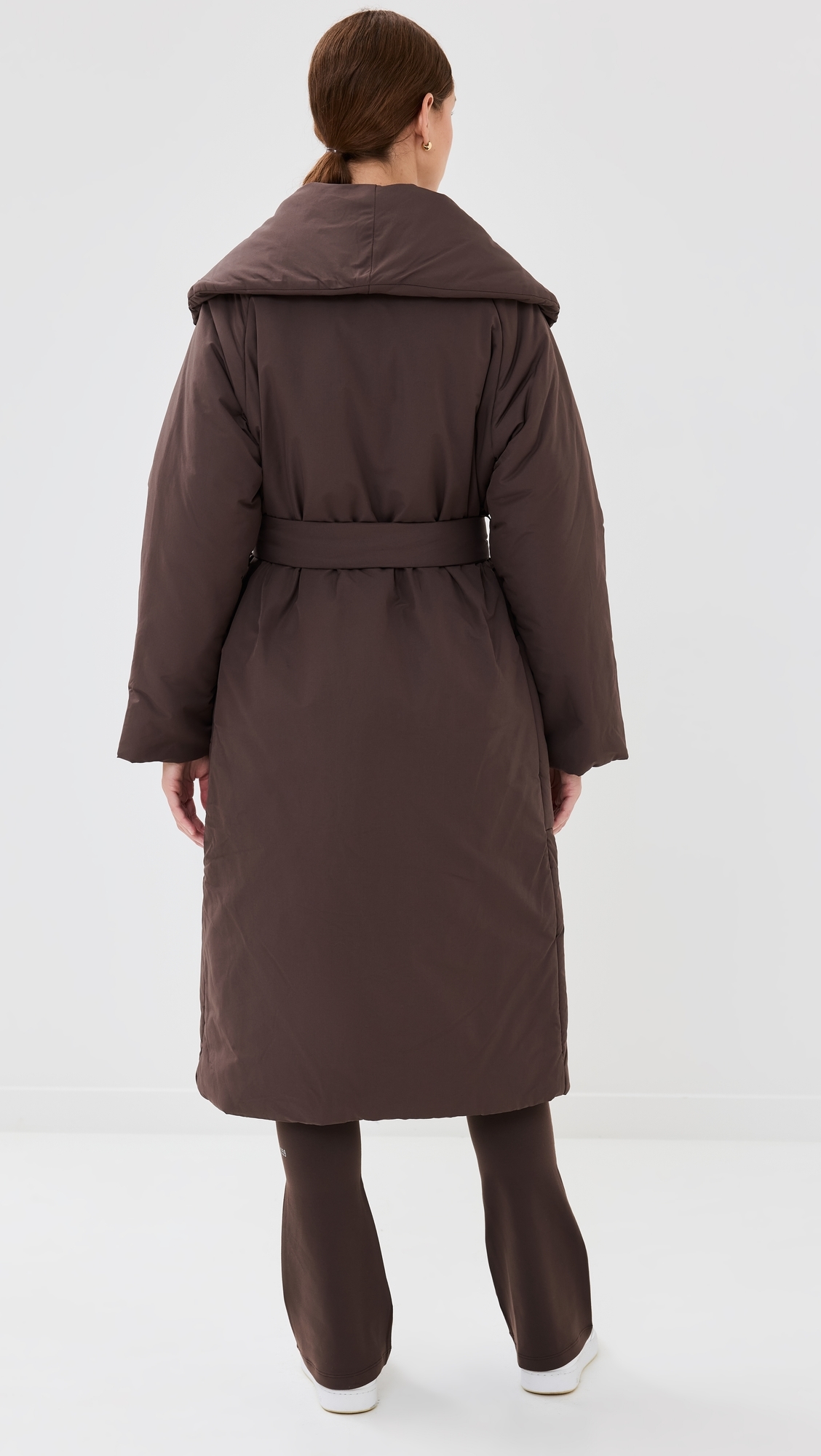 Ana Long Wrap Puffer Coat Coffee Bean