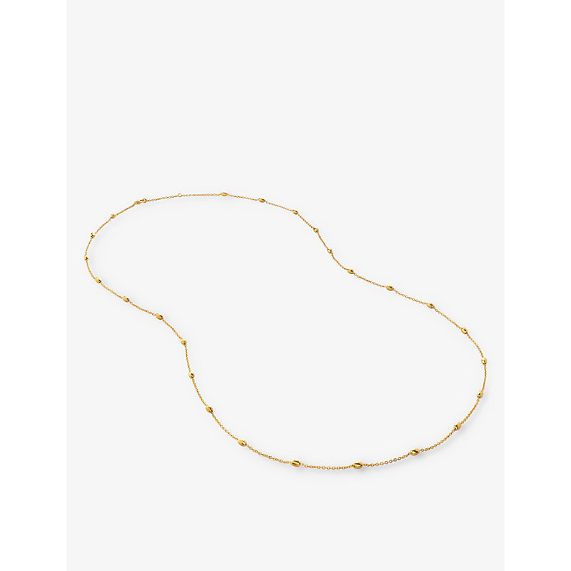 Womens Yellow Gold Orbit Fine Oval Station 18ct Yellow Gold-plated Vermeil Sterling-silver Necklace 