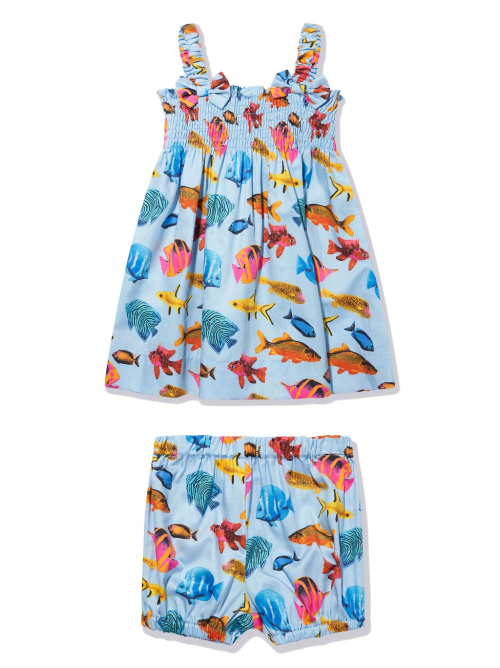 Tropical fish-print sundress - Blue