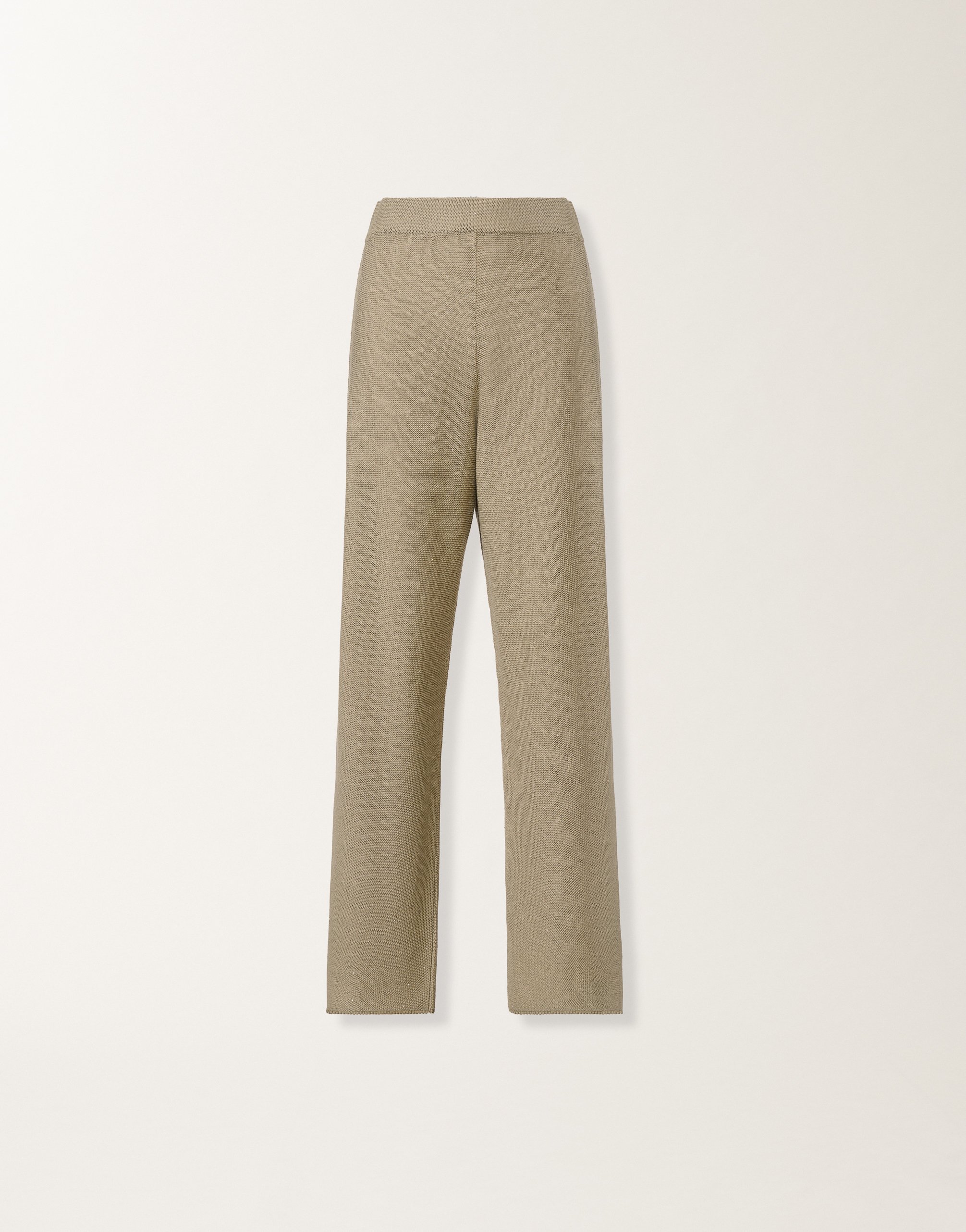 Cotton and linen pants with sequins, khaki