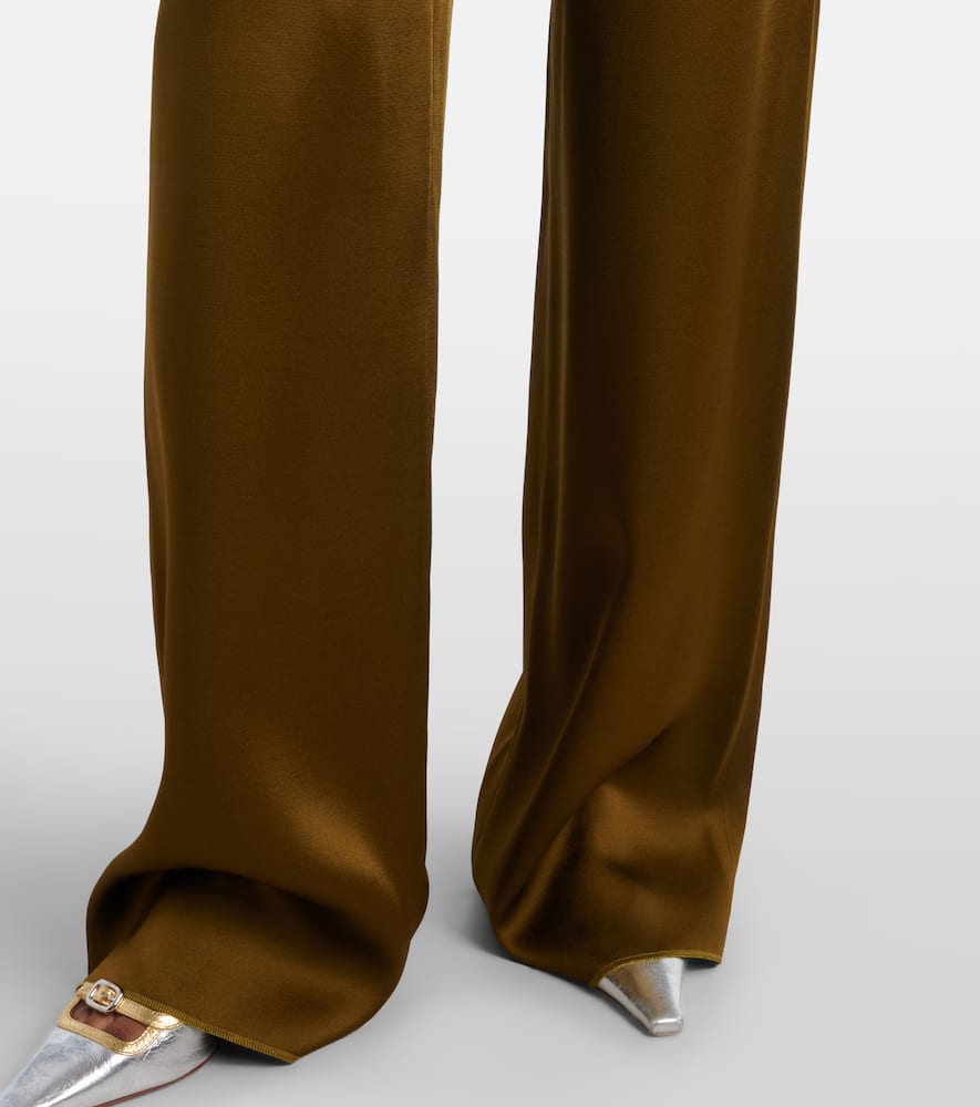 Cono satin wide-leg pants