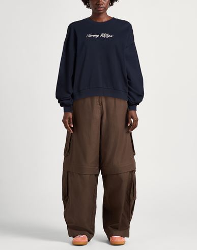 Woman Sweatshirt Navy Size S Cotton