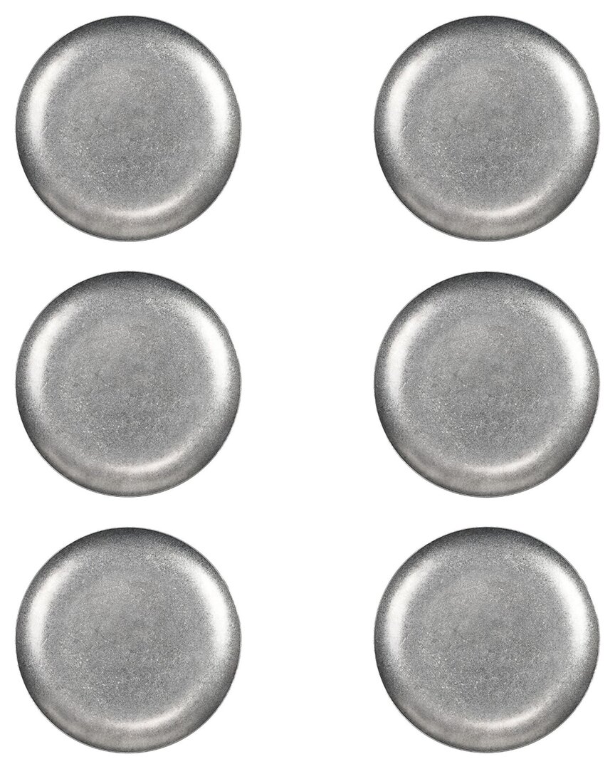 Set of 6 Moab Stainless Steel Coupe Dinnerware: 10.25in Round Plate
