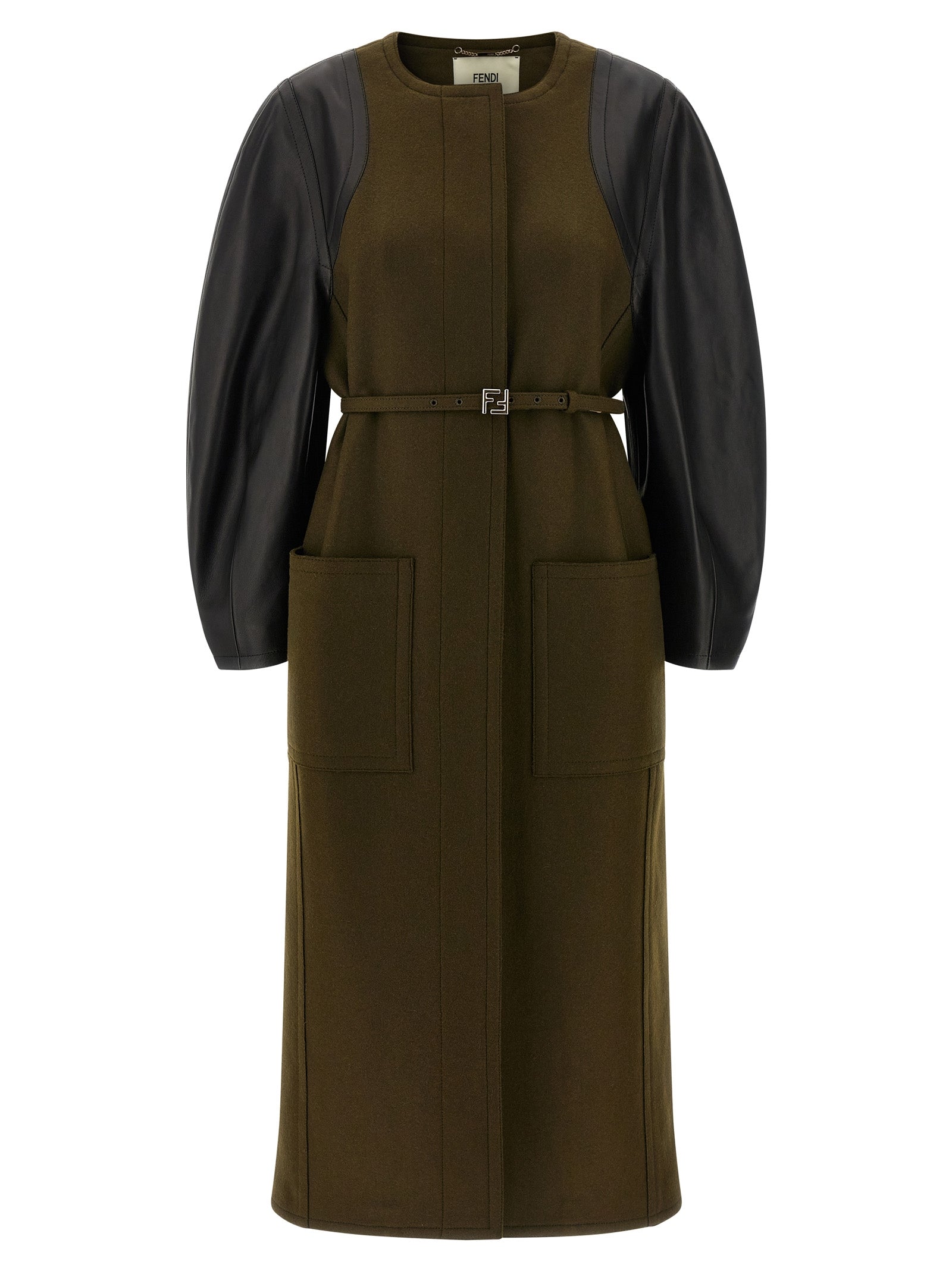 Bicolor Viscose Coat — Green