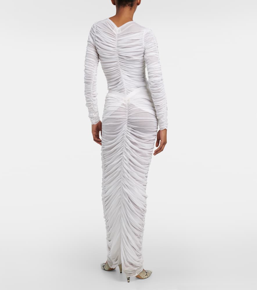Laure ruched silk-blend maxi skirt