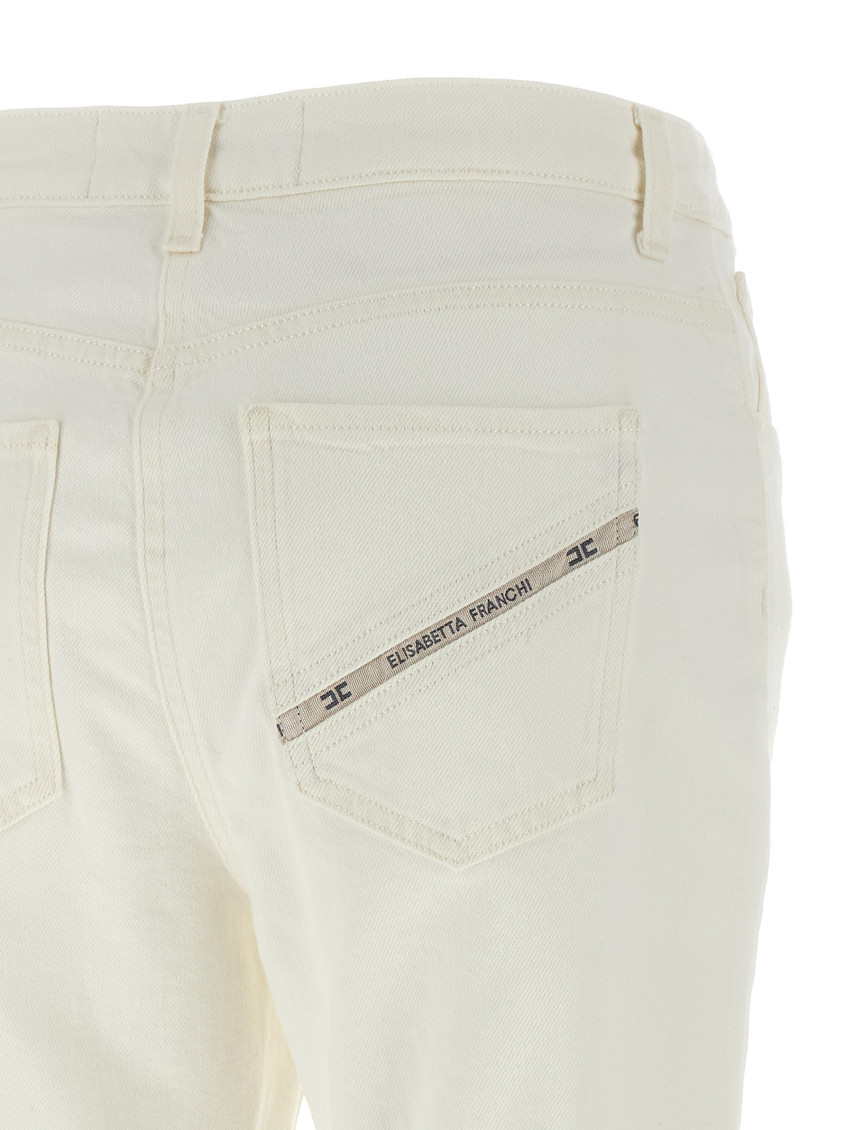 Jewel Padlock Jeans White