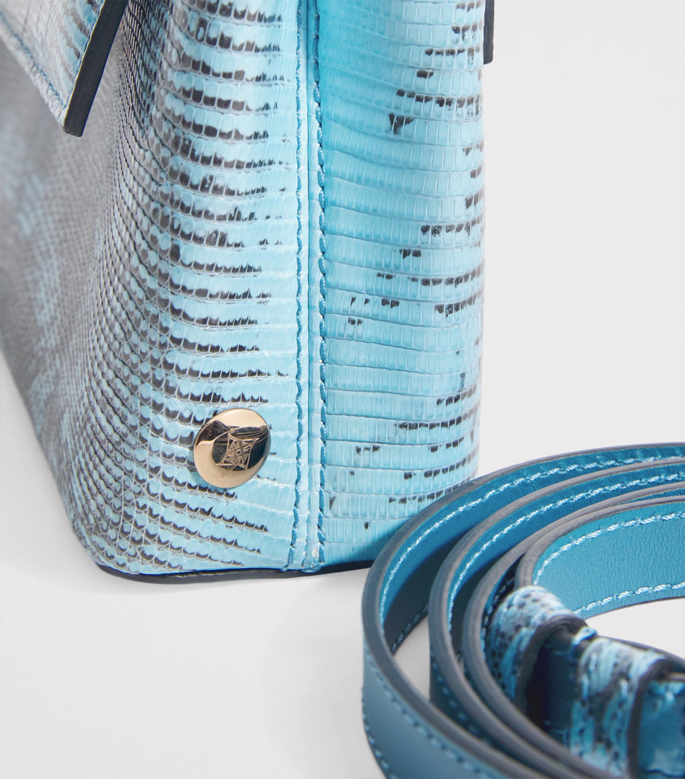 Analeena Lizard Skin Top-Handle Bag