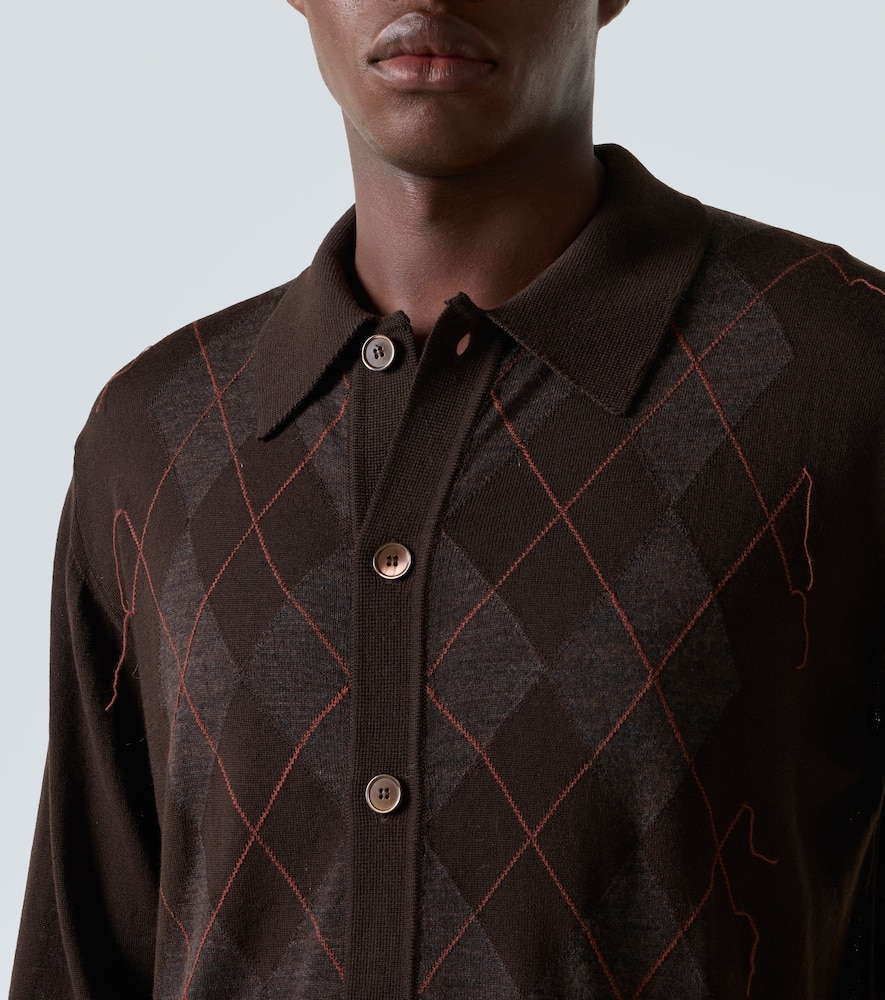 Evening argyle wool cardigan