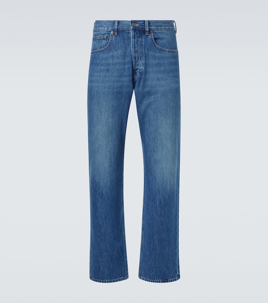 Mid-rise straight jeans