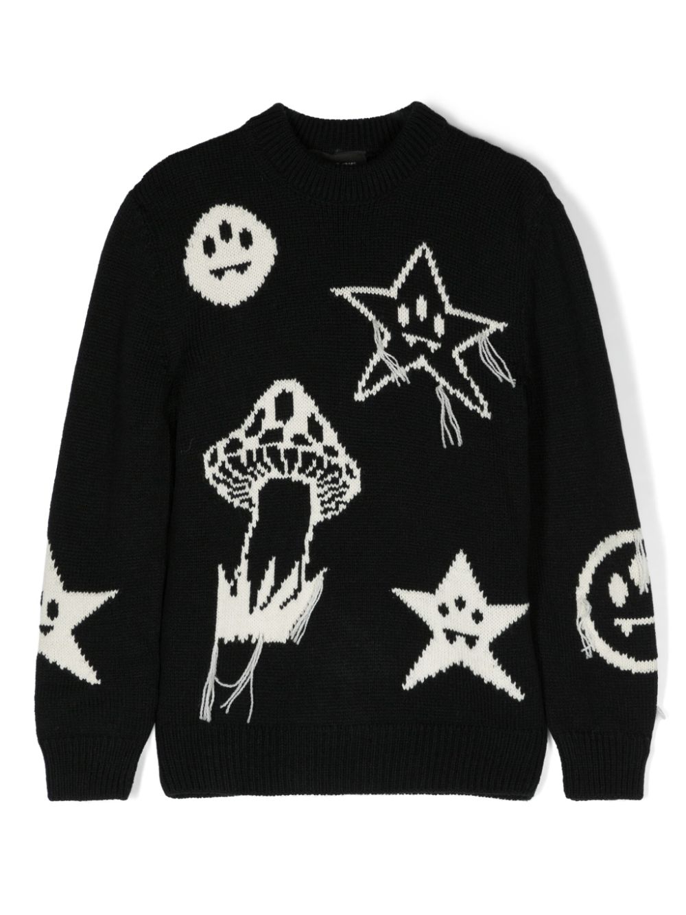 Stars-intarsiaknit jumper - Black
