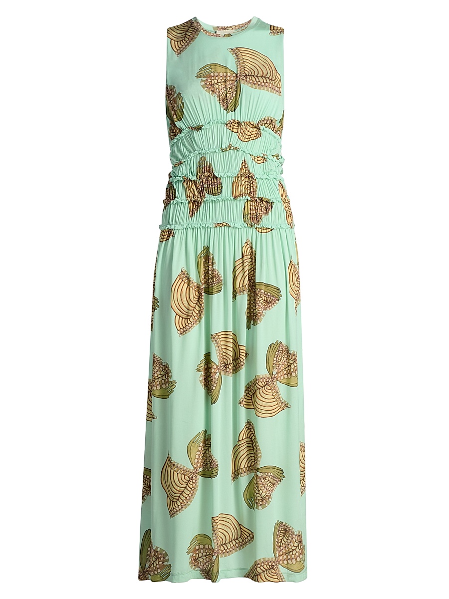 Women's Anna Zemankova Kamaria Printed Midi-Dress - Water Blossoms
