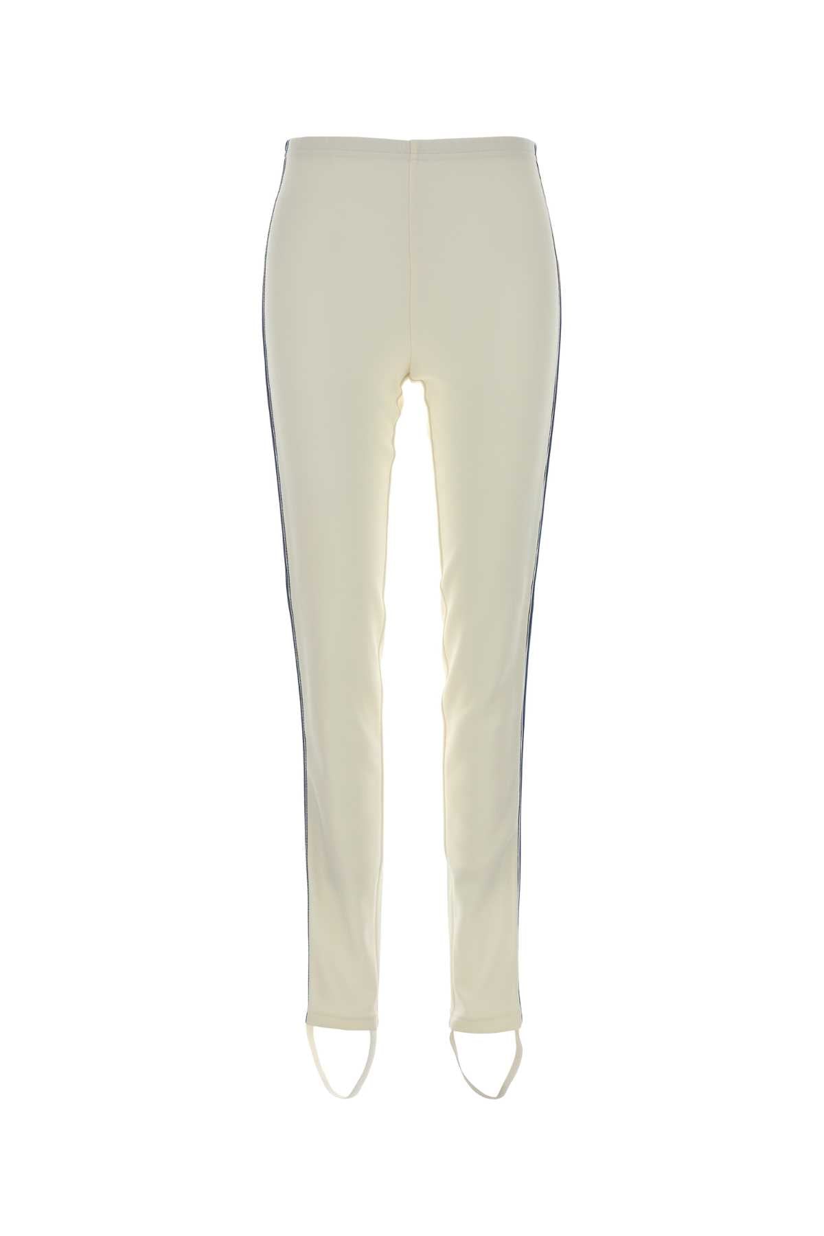 Footed Polyester Leggings — White