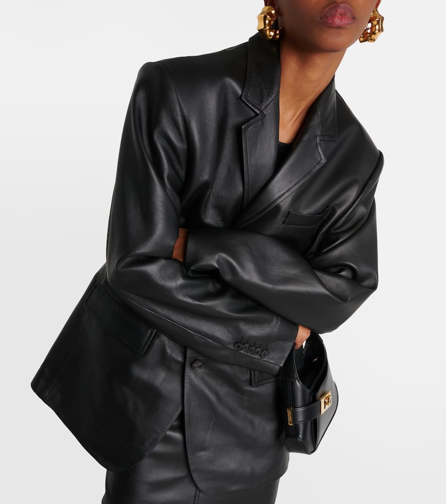 Wardrobe. NYC Oversized leather blazer