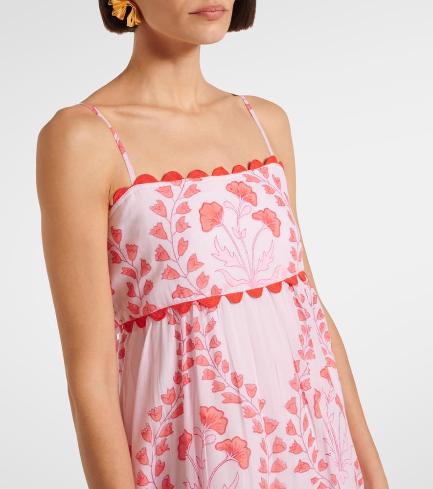 Printed cotton midi dress