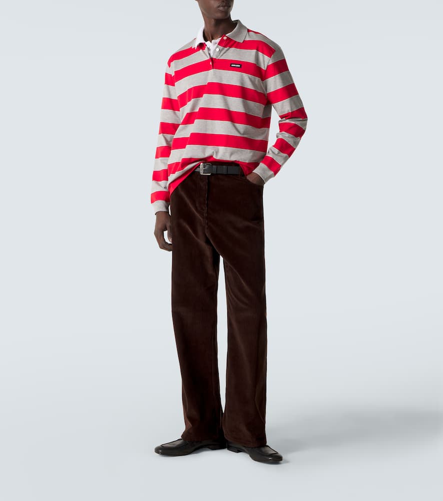 Striped cotton jersey polo shirt