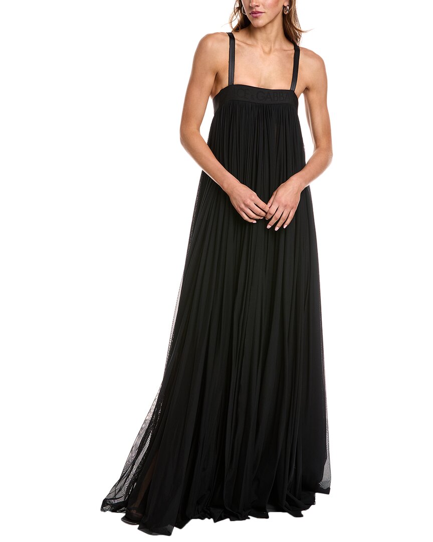 Gathered Mesh Gown